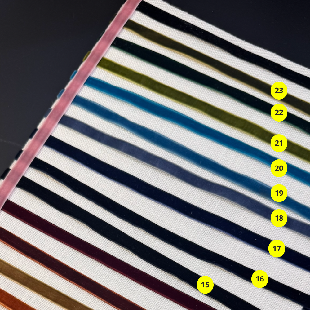 Aplique Aura - Crudo con cinta de terciopelo de color